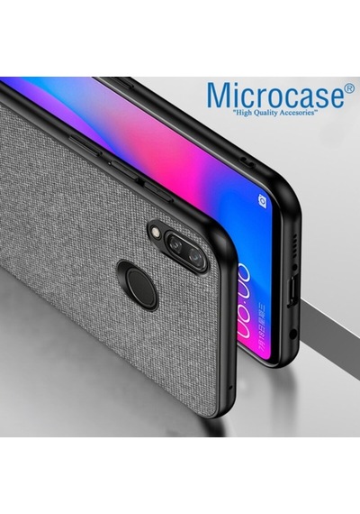 Huawei P Smart 2019 Fabrik Serisi Kumas & Deri Desen Kilif 392102864