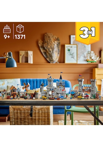 LEGO® Creator 3'ü 1 Arada Orta Çağ Atlı Şövalye Kalesi 31168 - 9 Yaş ve Üzeri Çocuklar için Yaratıcı Oyuncak Yapım Seti (1371 Pr)