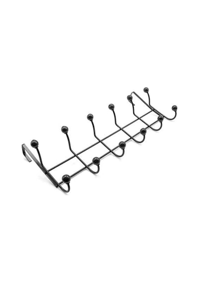 6'lı Metal Siyah Kristal Top Kapı Arkası Askılık - Metal - 1 - Siyah Diğer