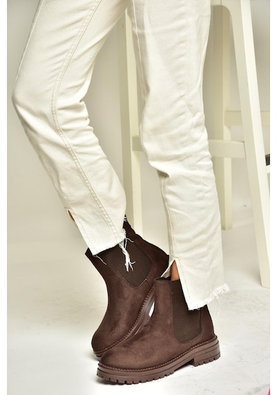 Fox Shoes T726923702 Klasik Kadıın Bot -  Kahverengi Süet Kahverengi