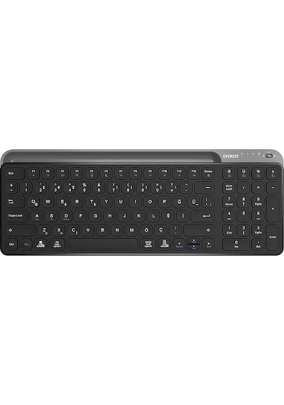 Everest Kb-bt90 Bluetooth+ 2.4ghz Telefon Tablet Standlı Şarjlı Q Mac/win/android/Apple Uyumlu iOS Kablosuz Q Klavye
