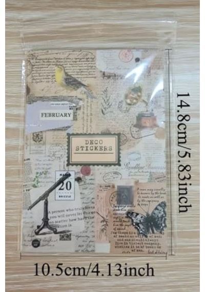Kolbi Craft 2 Sayfa 12 Adet Şeffaf Vintage Sticker Bullet Journal Scrapbook Laptop Ajanda Planlayıcı Abanoz