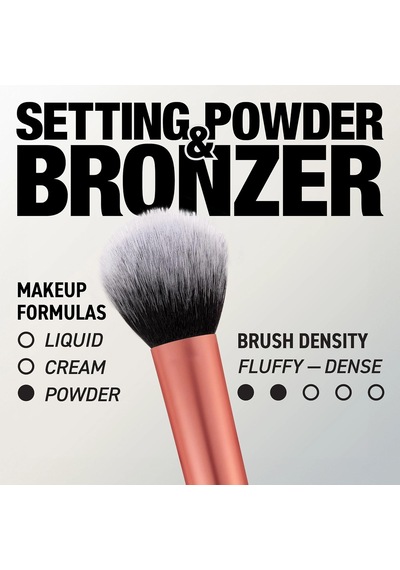 Real Techniques Ultra Peluş Pudra Makyaj Fırçası, Pudra, Bronzlaştırıcı Ve Allık, Şeffaf, Yapılabilir Kapsama Alanı, Büyük, Kabarık Pudra Fırçası, Vegan, Zulümsüz Ve Sentetik Kıllar, 1 Adet