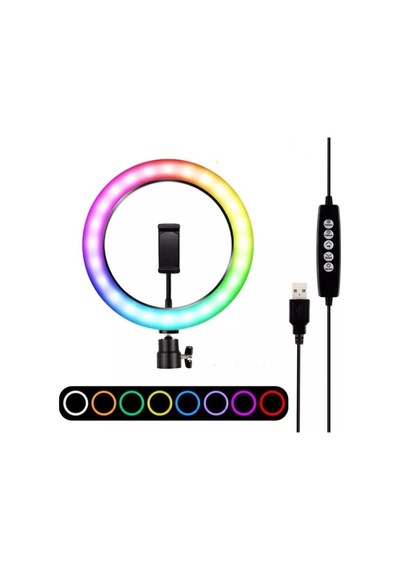 Dymax 10" Renkli Selfie Led Işığı RGB Ring Light Yuvarlak Işık