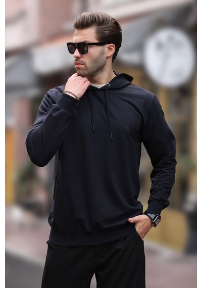Madmext Lacivert Kapüşonlu Erkek Sweatshirt 7069 Lacivert