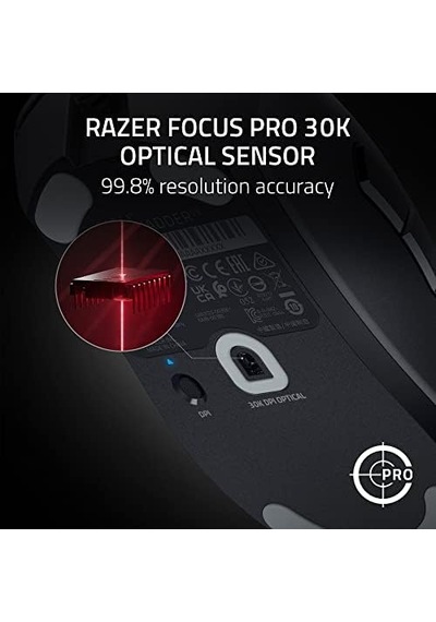 Razer Deathadder V3 - Ergonomik Esports Fare 59 G Hafif Tasarım, Ergonomik Şekil, 30k Optik Sensör, Optik Fare Anahtarı Gen-3, 8000hz Hyperpolling Teknolojisi, Speedflex Kablo Siyah