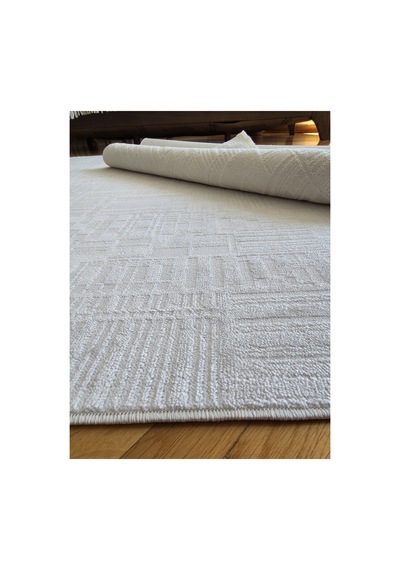 Badelya Home London 001 Krem Bambu Akrilik Yumuşak Modern Özel Kesim Salon Koridor Halısı 001-krem