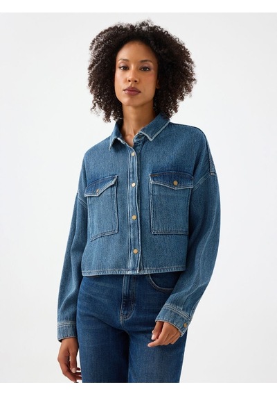 LOFT Regular Fit Kadın Gömlek U.kol Lf2042125 Q1.v1 Denim