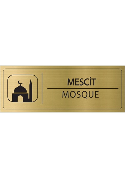 Mayeka Mescit İsimlik Altın Metal Kapı İsimliği Levhası Yönlendirme Tabelası