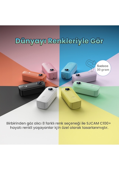 SJCAM C100+ 4K UHD 2160p WiFi 15MP EIS 115° H.265 30 Metre Su Geçirmez Mini Aksiyon Kamerası
