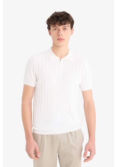 DeFacto Standart Fit Polo Yaka Yarım Fermuarlı Kısa Kollu Triko Tişört E3243AX25SPWT32