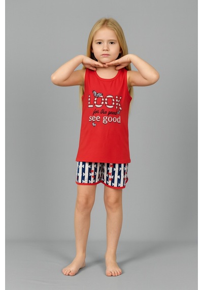 Kız Çocuk 3'lü %100 Pamuklu 1-2-3 Yaş Pijama Takımı Model:129 Çok Renkli