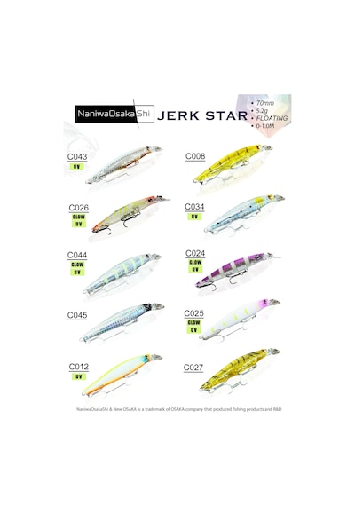 Naniwaosakashi Jerk Star 70mm 5.2gr Floating Maket Balık