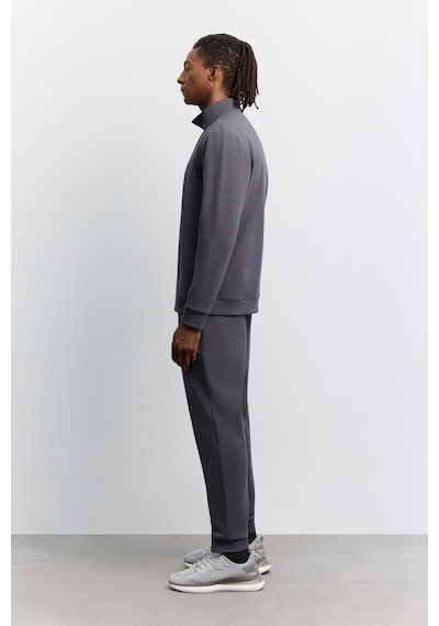 Avva Erkek Antrasit Dik Yaka Fermuarlı Kolay Ütülenen Pamuklu Regular Fit Sweatshirt A62y1222