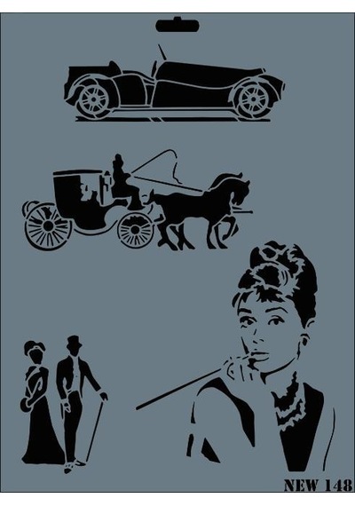 New Seri N-148 Stencil 35x25 Cm
