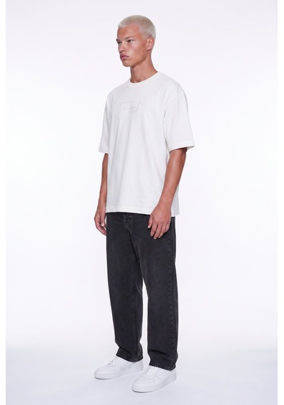 Respire Erkek Ffb Vintage Nakışlı Oversize T-shirt Ekru
