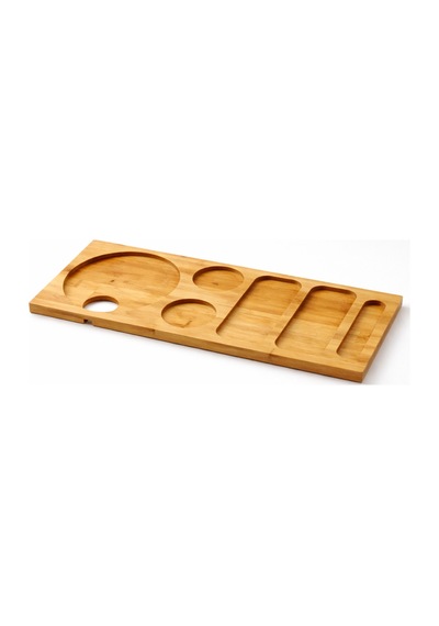 Pera - Bambu Tezgah Üstü Sunumluk Kahve Köşesi Organizer Stand Büyük 49 Cm Bambu