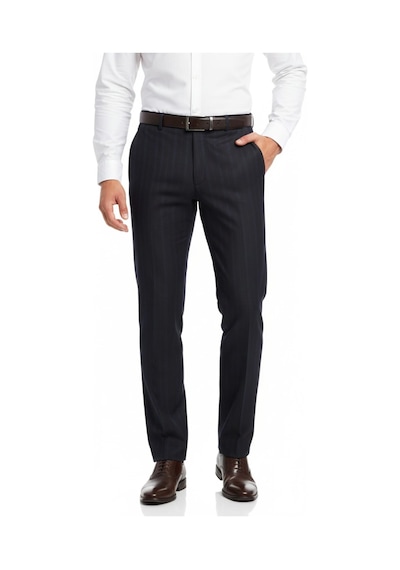 Günce Erkek Regular Fit Çizgili Kumaş Pantolon Likra Kumaş Bgl-st05037 Siyah