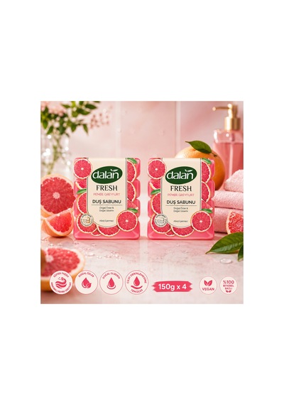 Fresh Pembe Greyfurt Duş Sabunu 600 G 150g X 4 X 2 Adet Diğer
