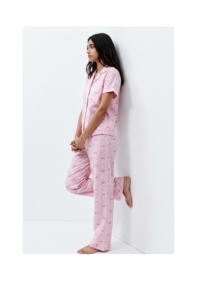 Fit Women Standart Boy Elastanlı Pembe Pijama Takımı