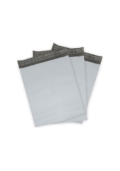100 Adet Baskısız Kargo Poşeti Cepsiz Gri 24 x 30 Cm