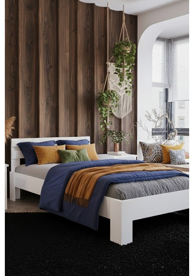 Letto Tek Kişilik Mdf Karyola Ve 2 Komodinli Set