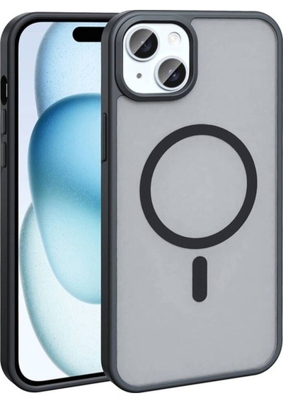 Apple Uyumlu  iPhone 15 Plus Kılıf Magsafe Şarj Özellikli Mat Arka
