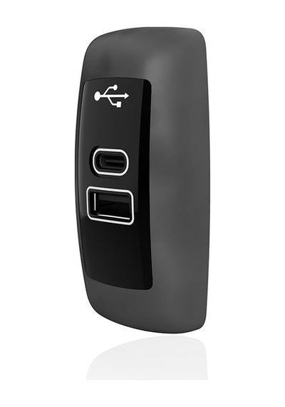 Sanel Usb Şarj Düz Tip Siyah Gövde Mavi Led 12v/24v Suc16b