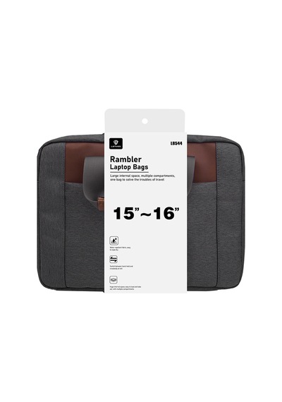 Lenyes Lb544 15-16 İnç Su Geçirmez Laptop Çantası Rambler Serisi Polyester Kumaş Gri