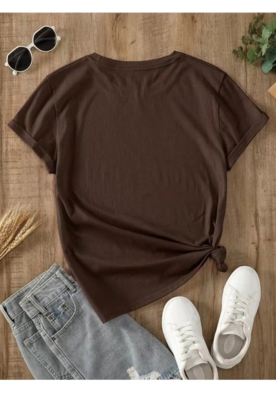 Uyguntarz Unisex Its Good All Good Baskılı Tasarım Tshirt Kahverengi