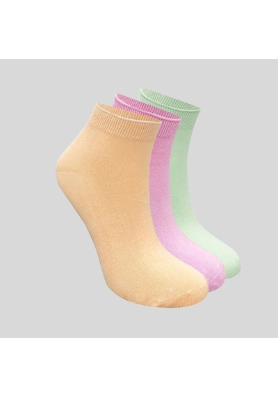 Kral Socks Kadın Bambu Patik 3 Adet Görünmez Dikişsiz Kısa Yazlık Çorap Asorti