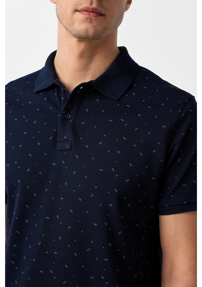 Süvari Lacivert Regular Baskılı Polo Yaka Tişört