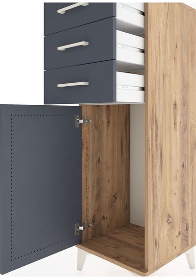 Hyperion Dolap 3 Çekmeceli Tek Kapaklı 44x44x134 Çam-antrasit Atlas Çam Hyperion Dolap 3 Çekmeceli Tek Kapaklı 44x44x134 Çam-antrasit Atlas Çam