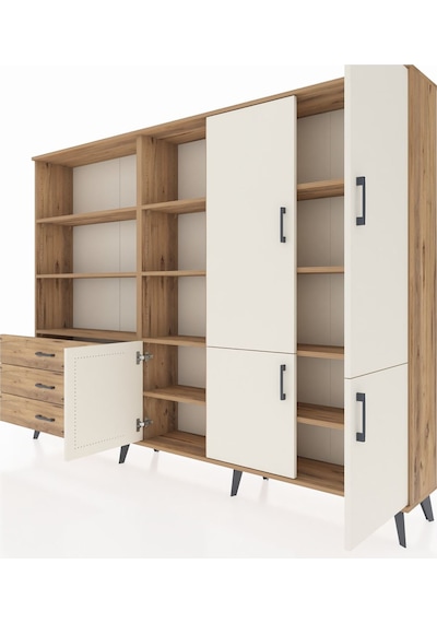 Arges Dolap 11 Raflı 3 Çekmeceli 5 Kapaklı 220x30x163 Çam-aytaşı/ Çam-aytaşı/çam Arges Dolap 11 Raflı 3 Çekmeceli 5 Kapaklı 220x30x163 Çam-aytaşı/ Çam-aytaşı/çam