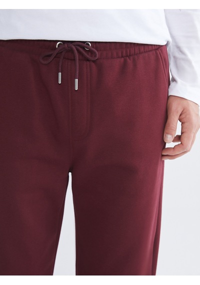 Lcwaıkıkı Classic Bordo Rahat Kalıp Erkek Kalın Jogger Eşofman Altı