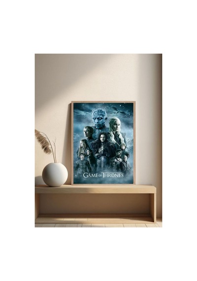 Game Of Thrones Doğal Ahşap Çerçeveli Tek Parça Dekoratif Tablo Çok Renkli - 843841119 Çok Renkli