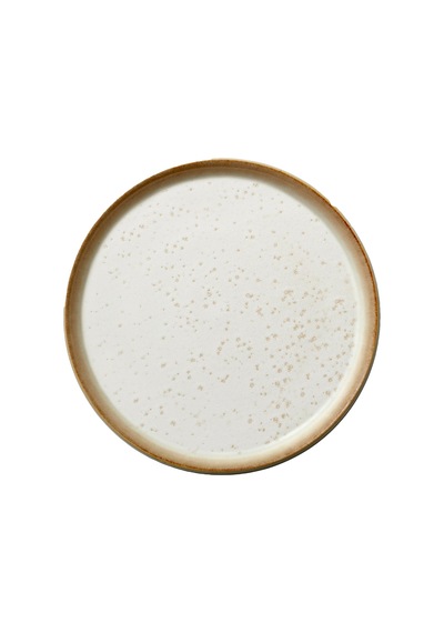 Tabak, Pasta Tabağı, Taş Tatlı Tabağı, 21 Cm Çap, Krem/krem Antrasit