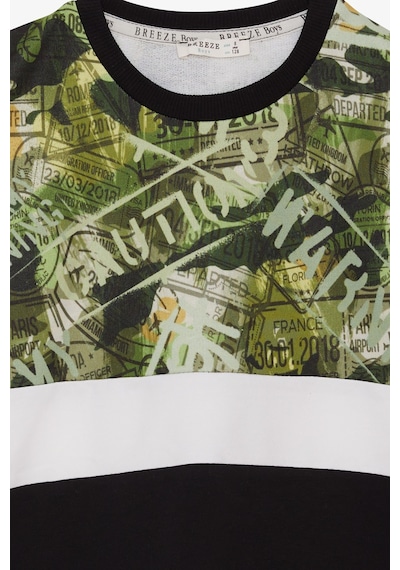 Breeze Erkek Çocuk Sweatshirt Desenli 6-12 Yaş, Siyah