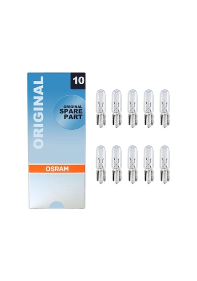 Dipsiz Gösterge Ampulü Osram 12V T5 1.2W 10 Adet Osram 2721