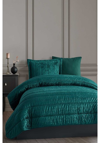 Elart Velvet Kadife Comfort Set Modern Uyku Seti Tek Kişilik Zümrüt Yeşili 2 Parça