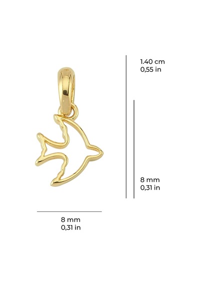 14 Ayar Altın Kuş Kolye Ucu 0,44 Gr-3274