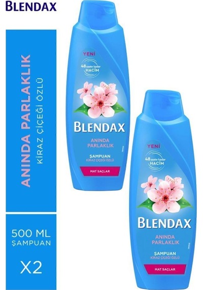 Blendax Anında Parlaklık Ve Yumuşaklık Kiraz Çiçeği Özlü Şampuan 500 ml X 2 Adet