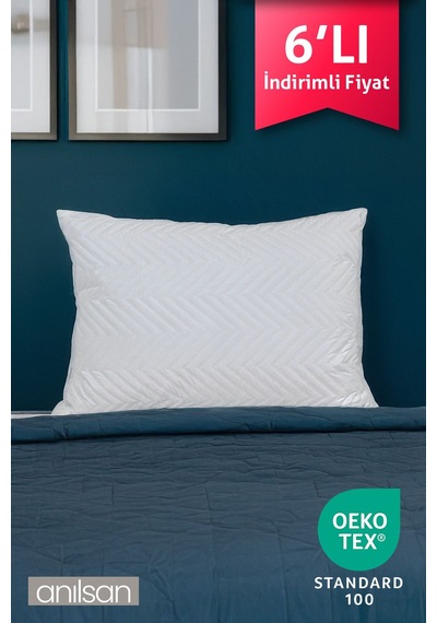 6'lı Klimalı Ortopedik Yastık - Yumuşak Ve Hava Kanallı 50x70 Cm, 700 Gr Premium Silikon