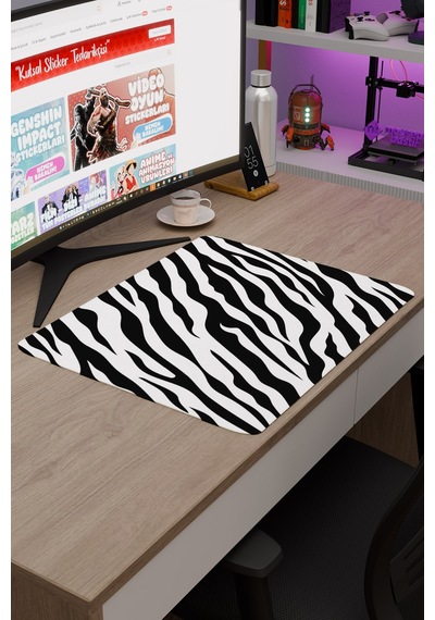 Zebra Kaymaz Dikişli Kauçuk Oyuncu Mousepad V5 - 48x40 Xl Gaming Mouse Pad Fare Altlığı
