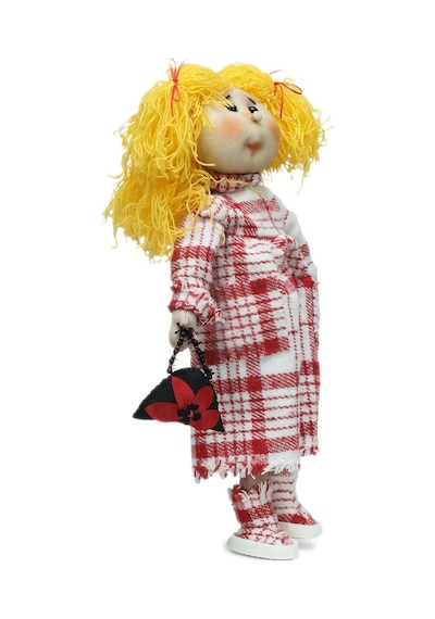 E38 El İşçiliği Sarı Saçlı Kız Dekor Bebek 32 Cm - 6234
