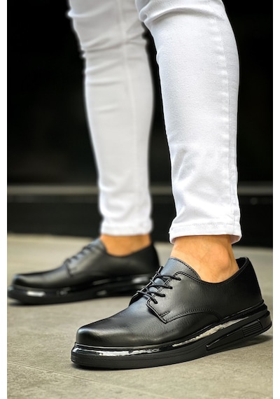 Roof Atelier Erkek Siyah Bağcıklı Casual Günlük Ayakkabı - 2403 - Fst Siyah