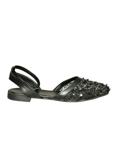 Fox Shoes U726544115 Siyah File Kadın Babet Siyah-file