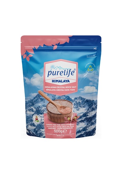 Purelife Himalaya Tuzu Pembe İyotlu İnce 500 G - 8 Adet Tarı