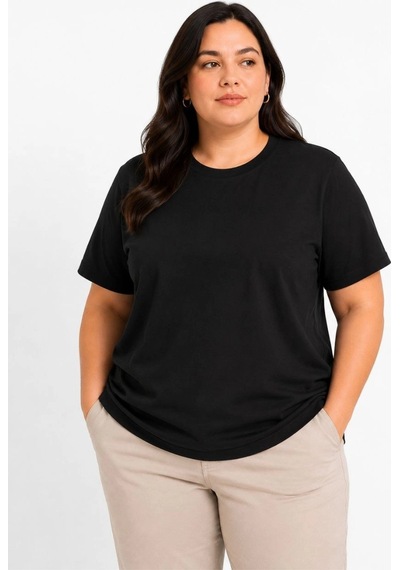 Wear Vexel Kadın Battal Big Size Basic Tişört Bisiklet Yaka Rahat Kalıp T-shirt - Siyah Çok Renkli Wear Vexel Kadın Battal Big Size Basic Tişört Bisiklet Yaka Rahat Kalıp T-shirt - Siyah Çok Renkli