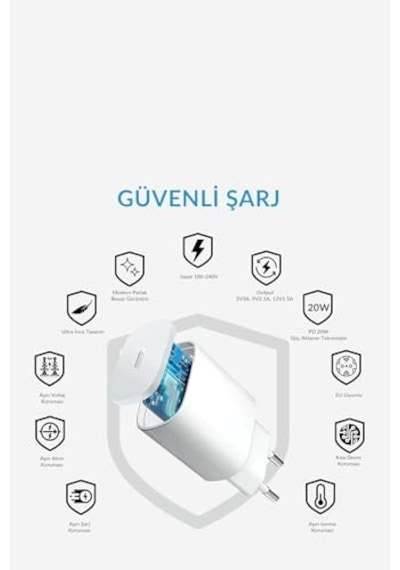 20w Pd Qc 4.0 Hızlı Şarj Cihazı - Çift Çıkışlı Usb-c Ve Usb-a Duvar Şarj Adaptörü